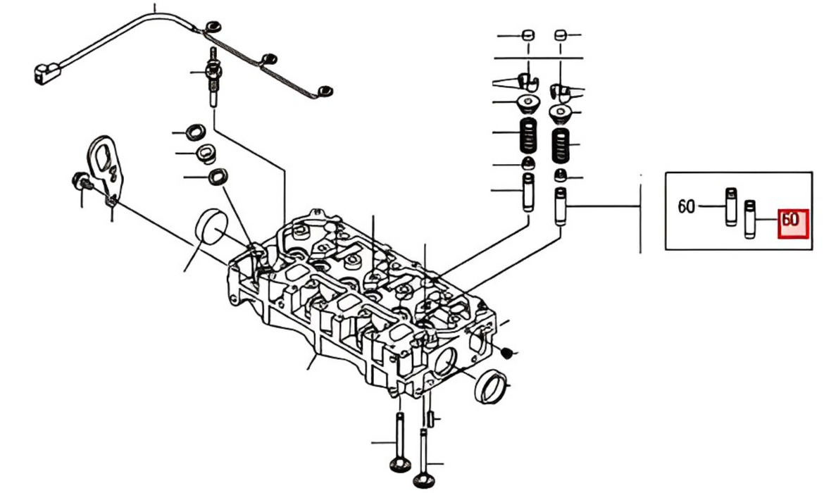 Guía válvula para motor Y119717-11800 de la marca Yanmar
