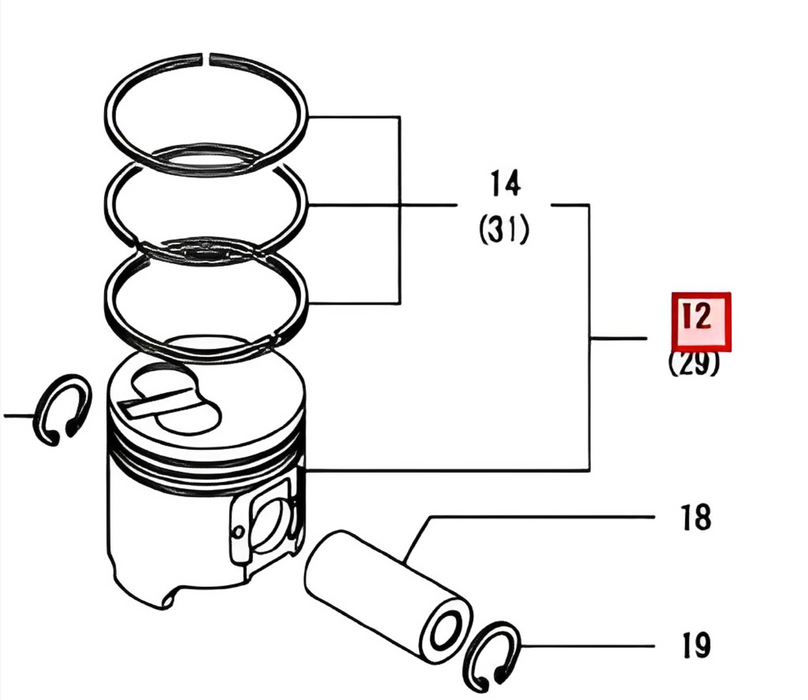 PISTON+ANILLOS STD YANMAR 4TNE98-BNMH
