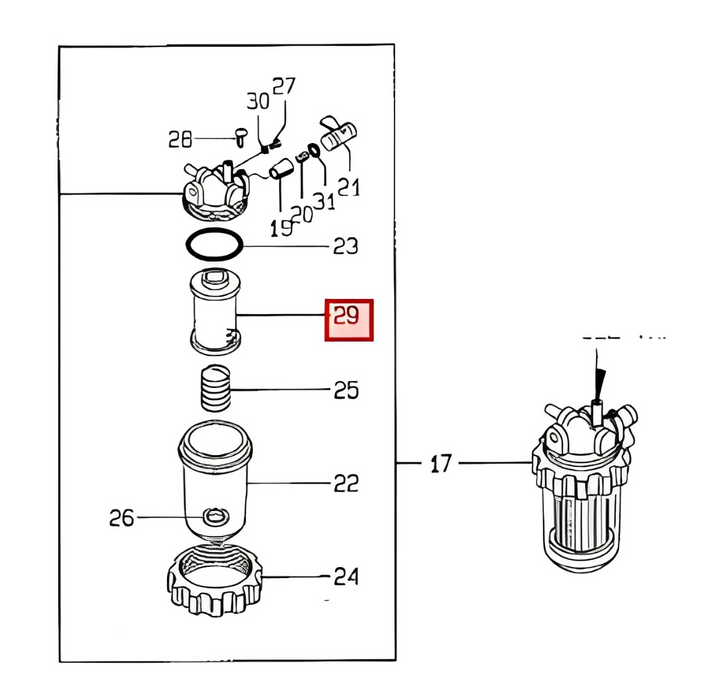 Filtro combustible y171081-55910 - yanmar