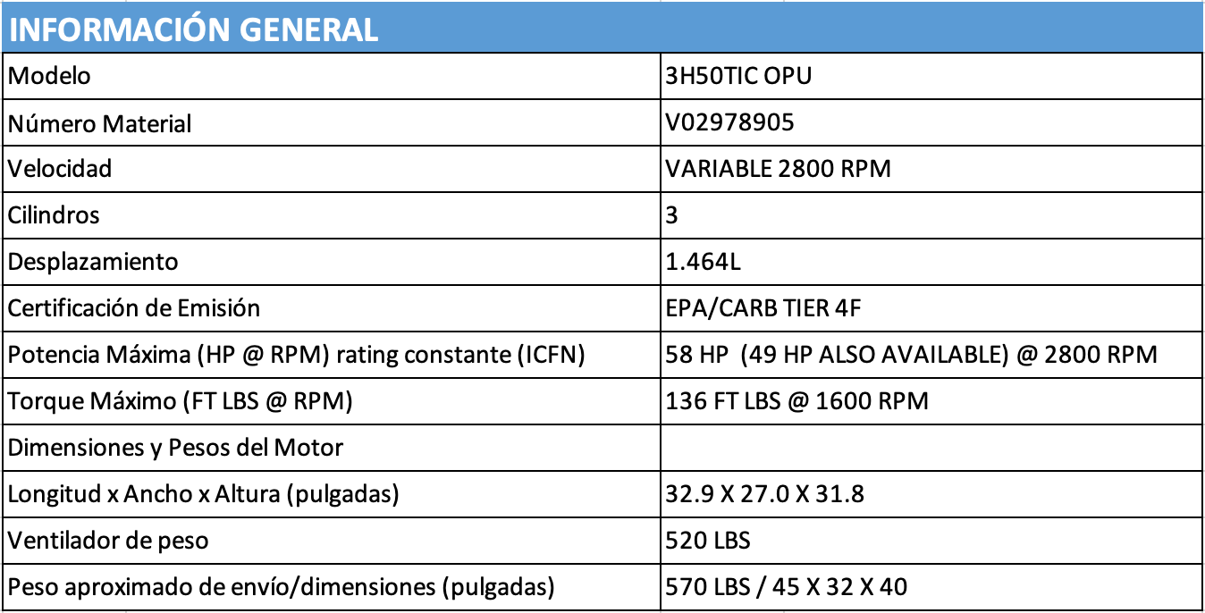 MOTOR HATZ INDUSTRIAL DE VELOCIDAD VARIABLE ARRANQUE ELECTRICO - POWE UNIT - 3H50TIC OPU