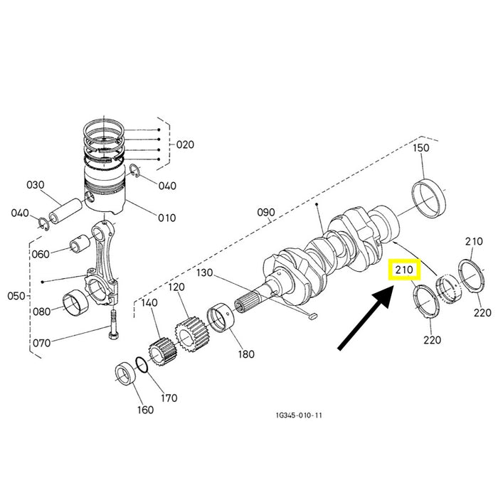 Cojinete lateral - k15521-23533-kubota
